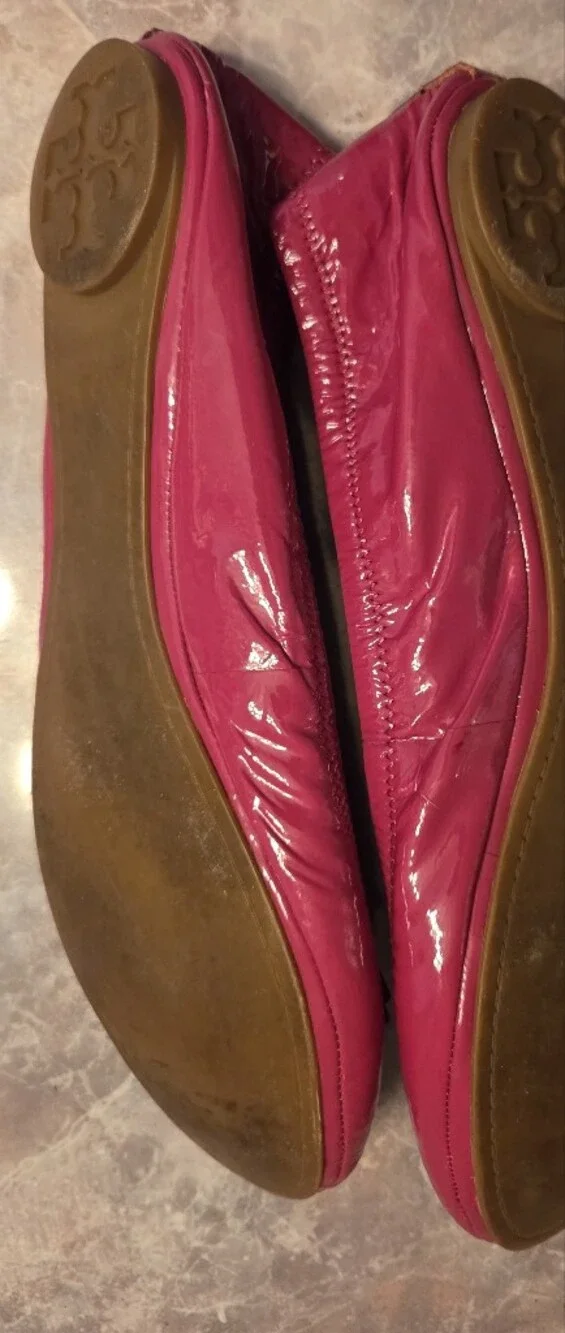 Tory Burch Women’s Pink Patent Leather Ballet Flats